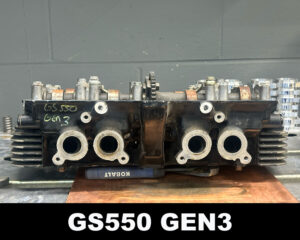 This shows the bolt hole spacing on a Suzuki GS550 Gen 3 cylinder head. 