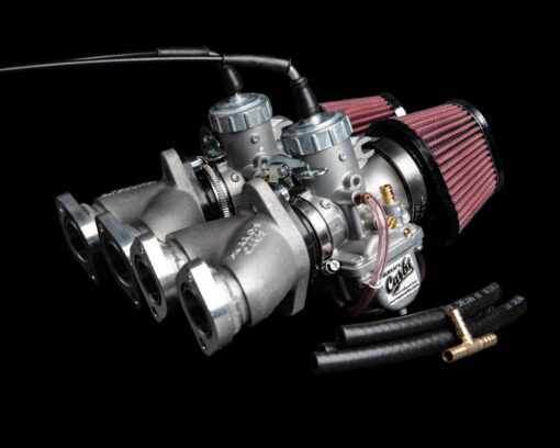 Murray's Suzuki GS750 performance dual VM34 carburetor kit is an upgrade to the OEM Stock carbs for the motorcycle.