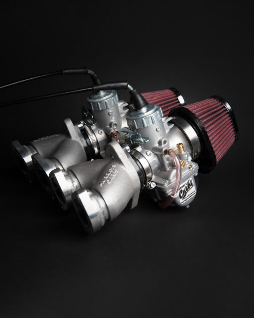 Murray's Suzuki GS850 performance dual VM34 carburetor kit is an upgrade to the OEM Stock carbs for the motorcycle.