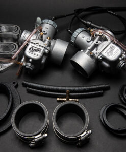 This picture shows everything included in Murray's T100 Bonneville 790 Carburetor Kit.