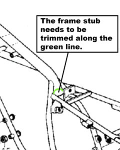 Kawasaki KZ00LTD frame modification diagram for fitting Murray's Carburetor Kit. 