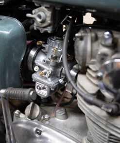 Side view of Murray's XS650 with his Mikuni performance carburetor kit installed.