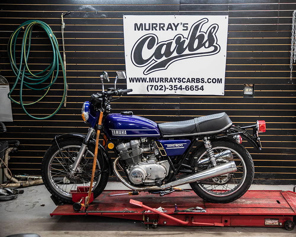 Murray's personal Yamaha TX500. Murray prefers the stock air box option.