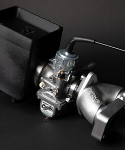 Murray's Yamaha TX500 Single Mikuni Carburetor Kit with optional custom air box and tool tray lid.